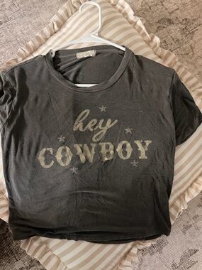 Hey Cowboy Graphic Tee for Kids - Black